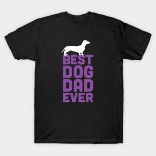 Best Dachshund Dog Dad Ever - Purple Dog Lover Gift T-Shirt